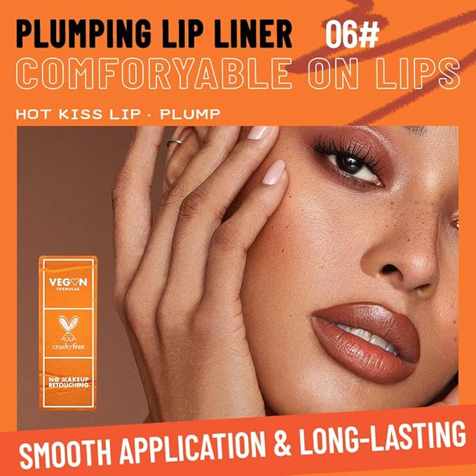 Retractable Lip Liner Pencil for Shaping & Sculpting Lips,Creamy Matte Gel Crayon Lip Liner Pencil delineador de labios,Long Lasting Waterproof Lipstick LipLiner (06#, 1 Count (Pack of 1))