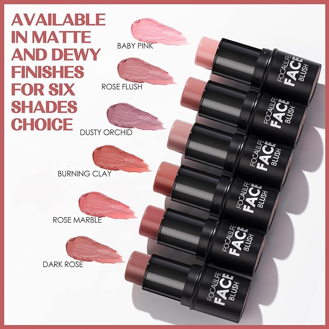 FOCALLURE Cream Blush Makeup,Buildable Blush Stick for Cheeks,Matte and Dewy Finish,Long Wearing,Easy Application,Lightweight Multi Stick,DUSTY ORCHID