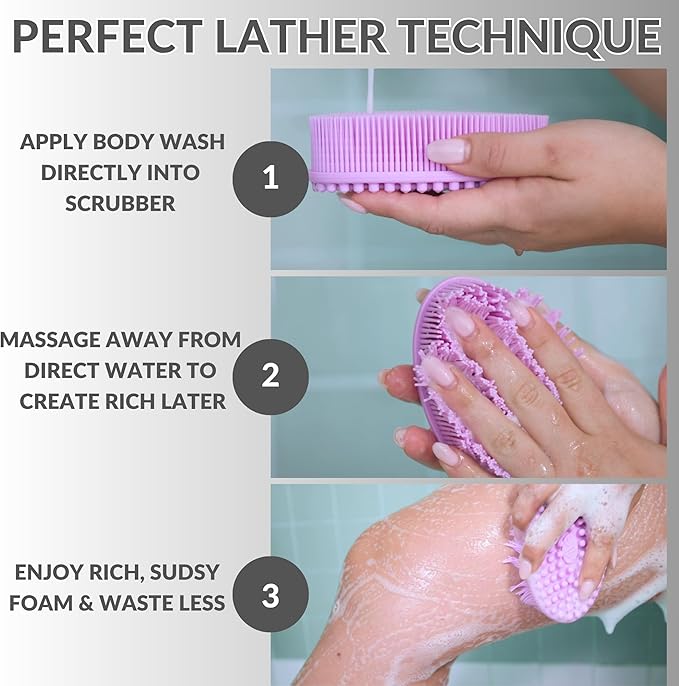 Scalp Massager Shampoo Brush Silicone - Hair Scrubber Shower Tool - Avilana Scalp Exfoliator Head Massage Brush - Gentle Daily Cleansing All Hair Types - Gift Women Men
