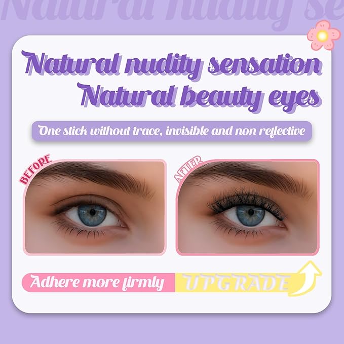 Faux Mink Eyelashes - Weightless & Fluffy Strip Lashes 8 Pair for a Vivid 3D Effect Reusable, Easy to Apply Vegan Mink Eyelash Cruelty-Free Mink-Like False Eyelashes