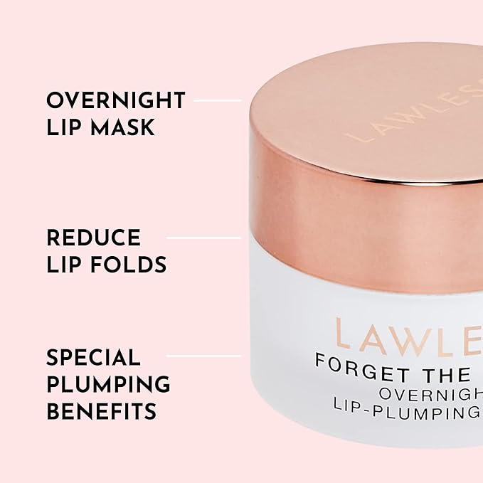 LAWLESS Women's Forget The Filler Overnight Lip Plumping, Birthday Cake, 0.28 Ounce