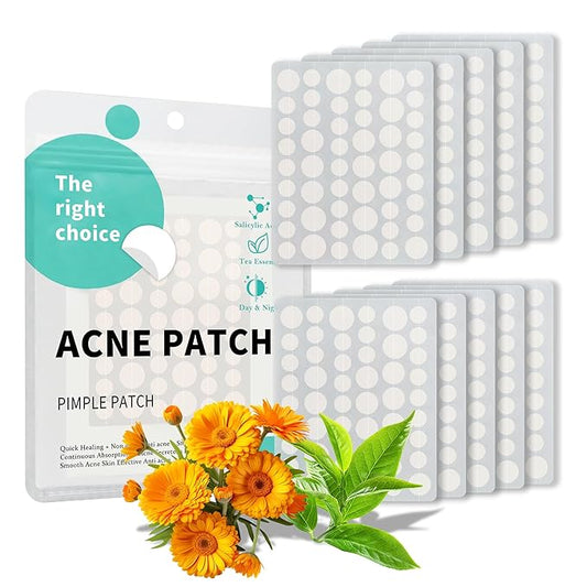 Pimple Patches for Face, 3 Size 510 Counts Acne Patches with Hydrocolloid and Tea Tree Oil, Salicylic Acid Cica Extract Healing Stickers Zit Patches (8mm/10mm/12mm)