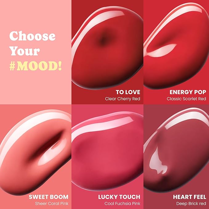 Peach C Jelly Beam Tint - Long Lasting Korean Lip Tint Stain Plumping Jelly Lip Gloss - Lightweight, Moisturizing & Buildable Lip Makeup Jelly Tint Blush with Vitamin E (To Love, 0.07 oz)