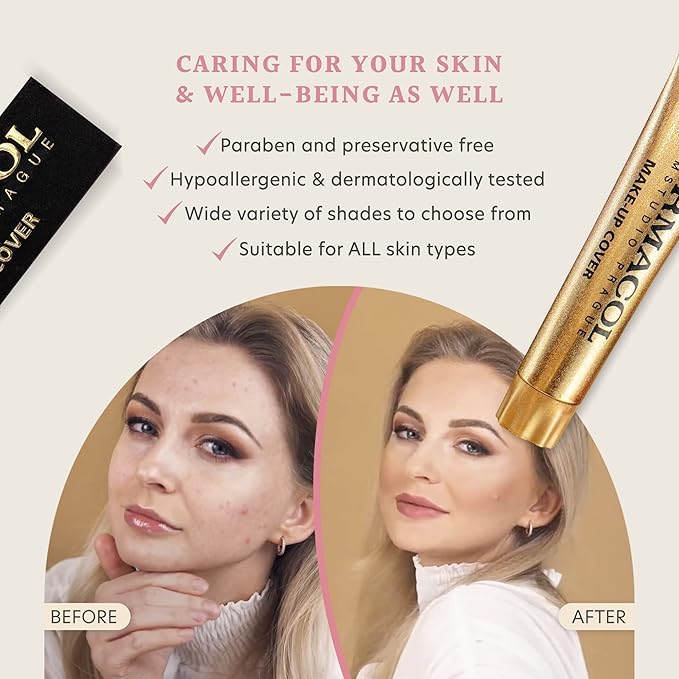 Dermacol Mini Full Coverage Foundation 13g, Liquid Matte Makeup with SPF 30, Waterproof Foundation for Oily Skin, Acne & Under Eye Bags, Long-Lasting Makeup Products Shade -208