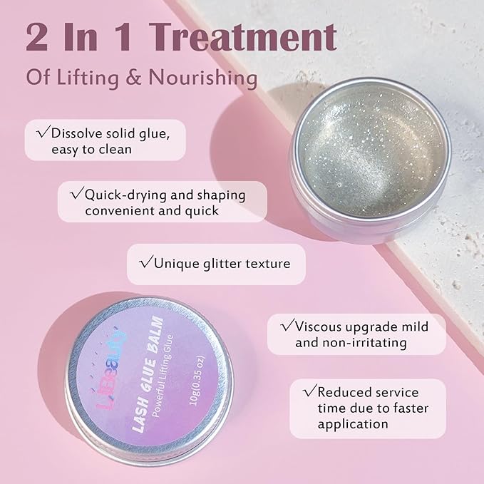 Libeauty Lash Lift Glue Balm Lash Lift Adhesive Strong Sticky Fruit Flavor Eyelash & Eyebrow Perm Glue Balm Brow Lamination Gel