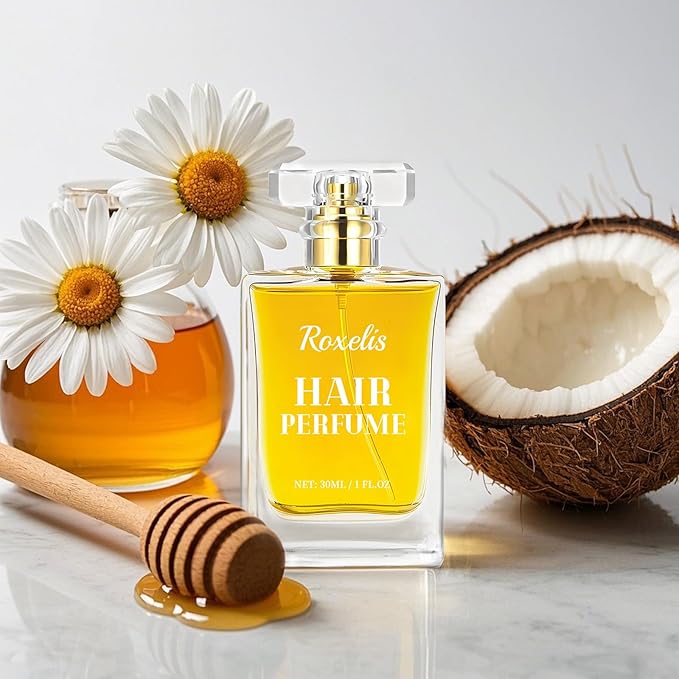 Hair Perfume Oil for Women, Long-Lasting Pheromone Perfume with Natural Herbal Extracts, Honey Infused Coconut Chamomile Nourish & Hydrate Portable Mist, 1 fl.oz