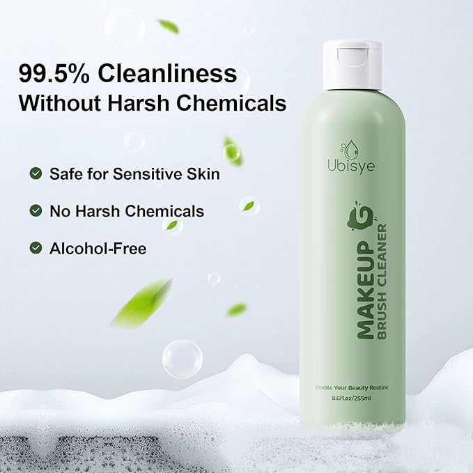 Makeup Brush Cleaner, Stocking Stuffers for Women, Teen Girls, Make Up Brush Cleaner Solution, Makeup Sponge Cleaner for Brushes, Brush Shampoo for Deep Cleaning, Cruelty Free 8.6 Fl Oz