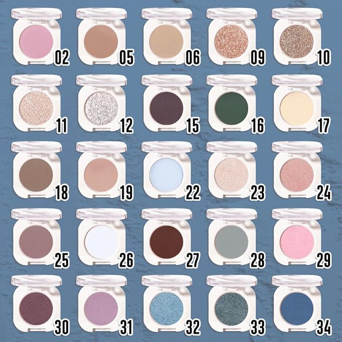 Single Matte Eye Shadow Palette Makeup, Blue Matte Eyeshadow for Women Halloween Birthday Party Wear, Monochrome Eye Shadow Makeup, Pigmented Waterproof Sombras Para Ojos, 34