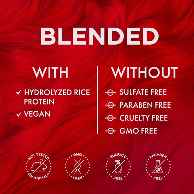 MOEHAIR Semi-Permanent Hair Color | Dark Blue Hair Dye 8 Oz | No Ammonia, Sulfate or Paraben | Vegan & Cruelty-Free | Voodoo Serenity Blue Hair Color (Bright Red)