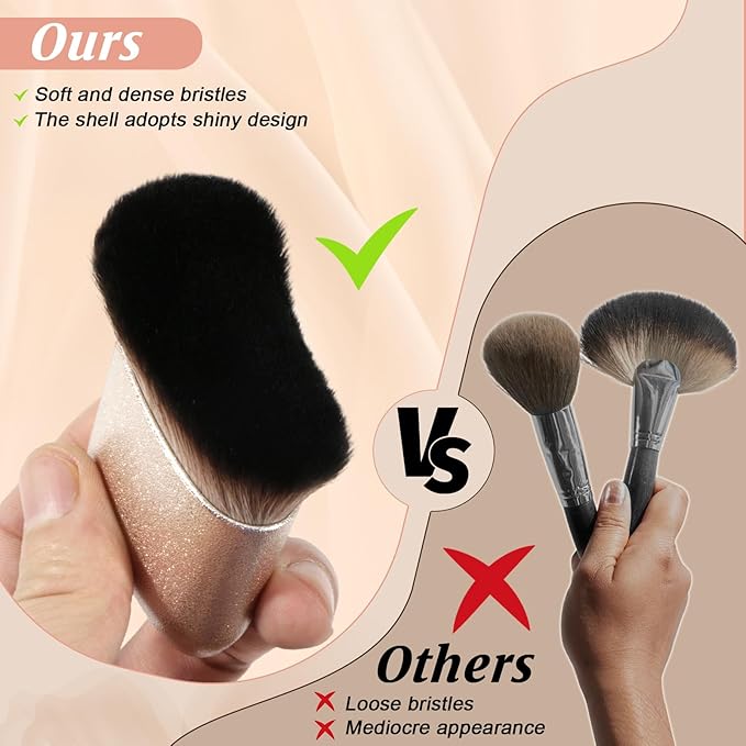 UNIMEIX Self Tanner Brush Sunscreen Body Makeup Brush Kabuki Blend Applicator Spray Tan Blending Beauty Brush for Body Coverage Perfector (Shiny Gold)
