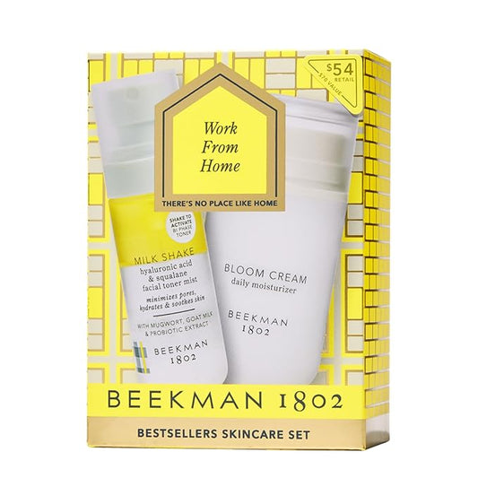 Beekman 1802 Bloom & Shake Skincare Gift Set - Featuring Bestelling Bloom Cream Daily Moisturizer and Mini Milk Shake Facial Mist Toner