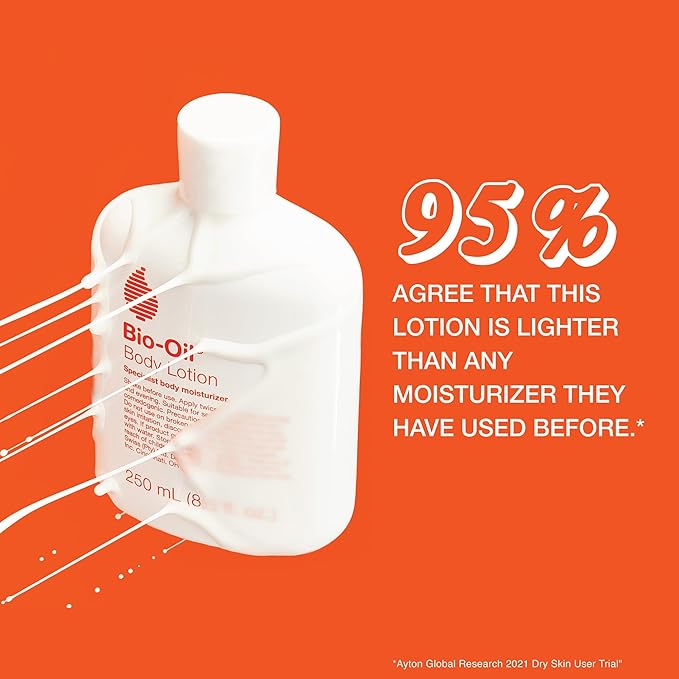 Bio-Oil Moisturizing Body Lotion for Sensitive and Dry Skin, Ultra-Lightweight, Fast Absorbing Moisturizer with Jojoba, Rosehip, Shea Oil and Hyaluronic Acid, Non-Comedogenic, 8.5 Oz