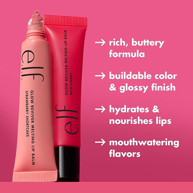 e.l.f. Glow Reviver Melting Lip Balm, Hydrating Tinted Lip Balm For A Glossy Finish & Soft, Supple Lips, Vegan & Cruelty-Free, Vanilla Toffee