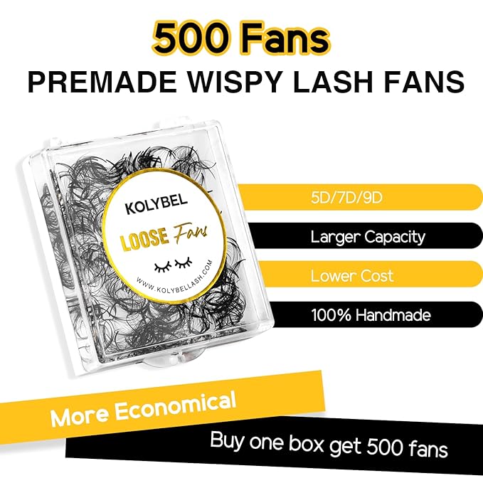 500 Wispy Promade Fans 7D 0.07 Wispy Premade Lash Fans C Curl Loose Premade Fans Lash Extensions 12mm Handmade Spiky Volume Promade Eyelash Fans Pointed Thin Base Premade Lash Fans(7D,0.07-C-12mm)