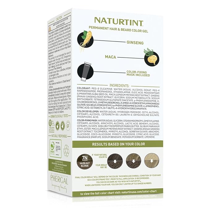 Naturtint Mens Permanent Hair Color for Hair Beard and Mustache (7N Men's Hazelnut Blonde)