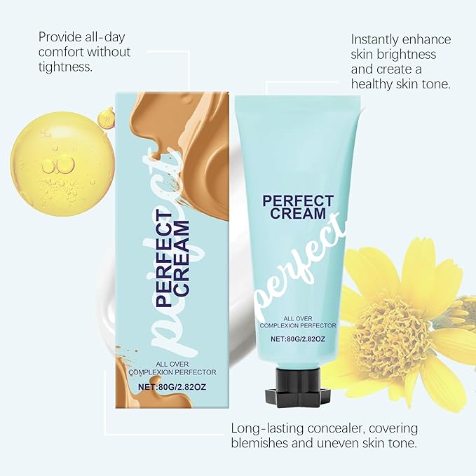CC Cream All-Over Complexion Perfector, Long-Lasting Foundation, Face & Body Coverage Perfector, Full Coverage Concealer Cream, 2.82 Oz (Medium Color)