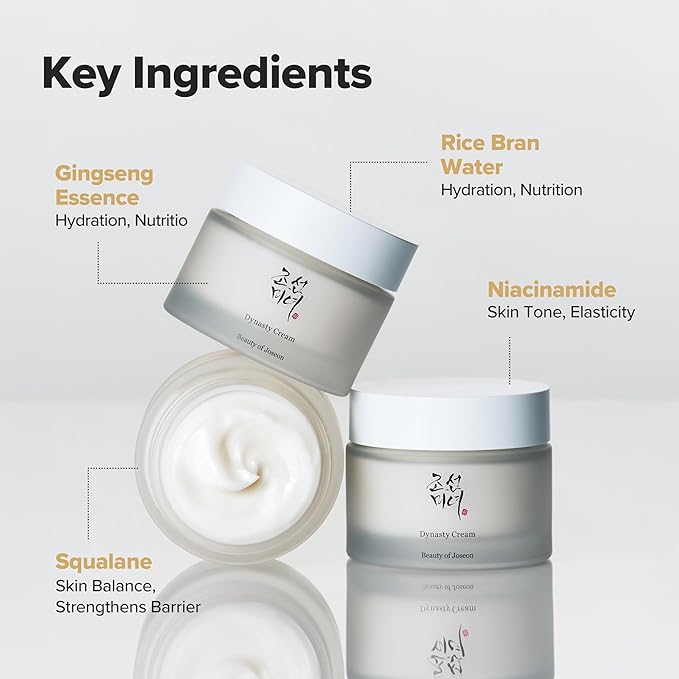 Beauty of Joseon Dynasty Cream Hydrating Face Moisturizer for Dry, Sensitive Skin, Korean Skincare for Men and Women 100ml, 3.38 fl.oz