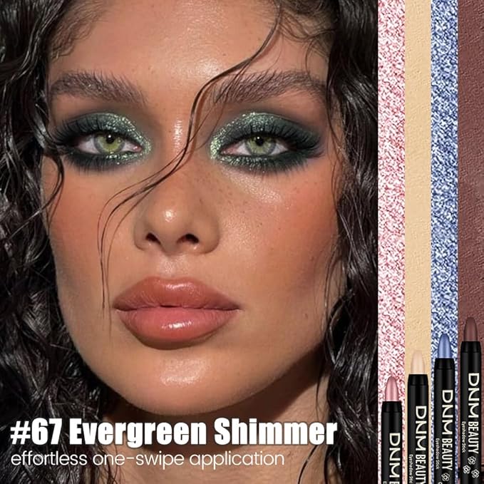 Kaely Cream Eye Shadow Sticks, Evergreen Shimmer Eyeliner Pencil Eyeshadow Palette Makeup, Eye Highlighter Brightener Stick for Older Women Waterproof Pigmented, sombras para ojos, New-67