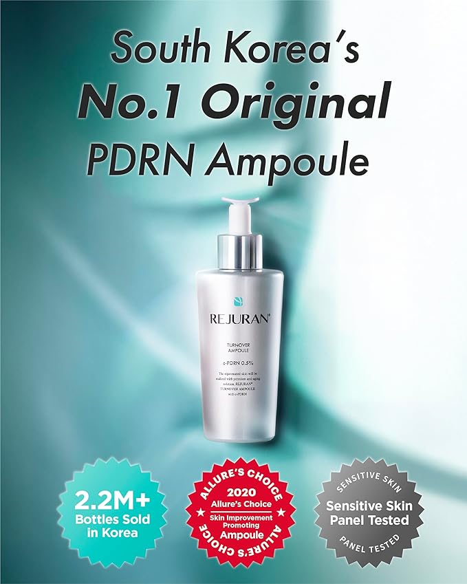 REJURAN® Turnover Ampoule, c-PDRN® – Original Salmon DNA PDRN Face Serum for Rejuvenation, Firming, Hydration & Youthful Glow, Refines Skin Texture. Korean Skincare (1.01 fl oz)