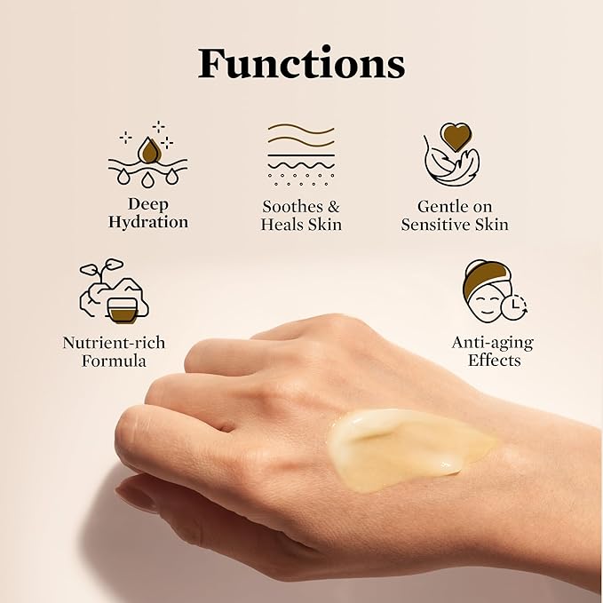 Tallow Face Moisturizer for Women: Beef Tallow Balm with Raw Honey and Olive Oil for Mature Skin – 100% Whipped and Grass Fed Cow Fat Facial Cream