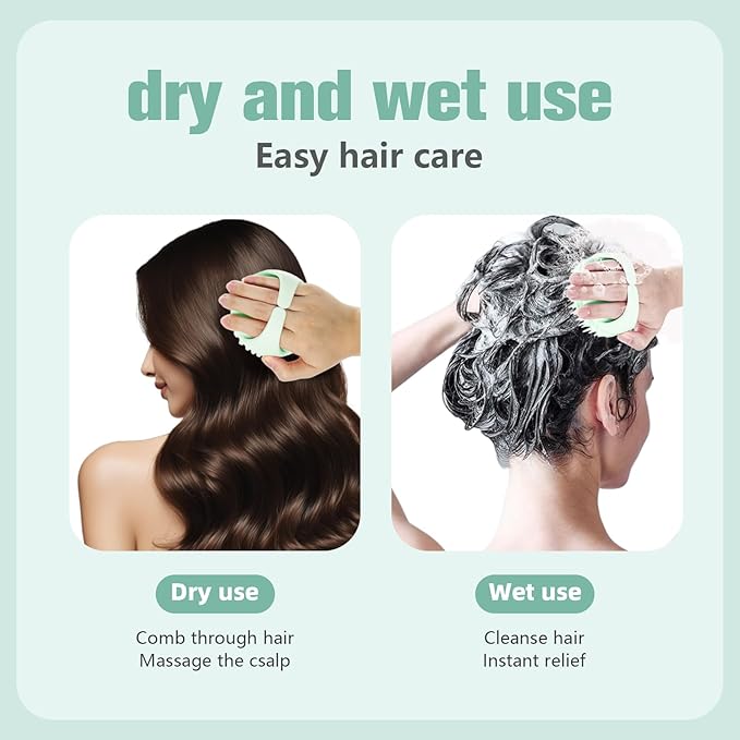 Scalp Massager Shampoo Brush,Scalp Dandruff Removal with Soft Silicone Bristles,Wet & Dry Scalp Care Head Scrubber Hair Washing,Hair Brush for Scalp Exfoliator,Comfortable for All Hair Types,Pink