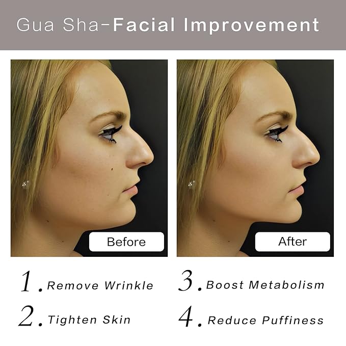 Gua Sha Facial Tools, Stainless Steel Guasha Tool for Face & Body, Gua Sha Tools for Puffiness Reducing & Jawline Sculpting Metal Guasha Tool for Women Self-Skincare, Silver