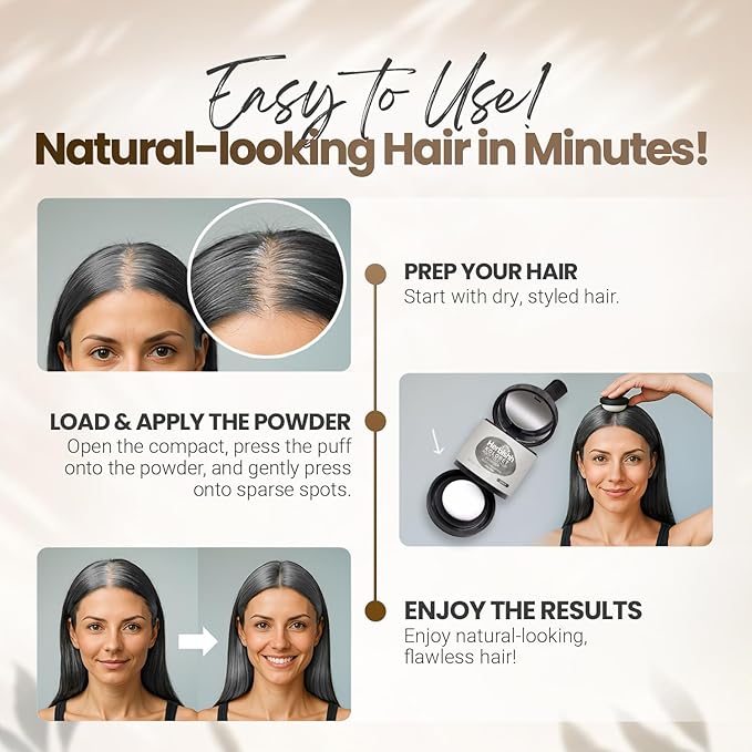 Koloret Root Touch Up Powder– Gray Powder for Women & Men, Instant Root Cover Up for Gray Coverage, Hairline Concealer for Thinning Hair & Bald Spots, Water-Resistant & Smudge-Proof, 10g