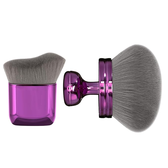 Blend & Blur Extra Large Body Makeup Brush for Self Tanner,Leg Makeup & Bronzer Self Tan Applicator, 3.2inch Wide Round Head Kabuki Brush For Application with Drawstring Bag (Purple) (Purple2)