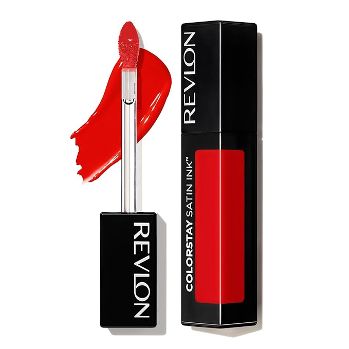 Revlon ColorStay Satin Ink Liquid Lipstick, Longwear Rich Lip Colors, Formulated with Black Currant Seed Oil, 014 Smokin' Hot, 0.17 fl oz