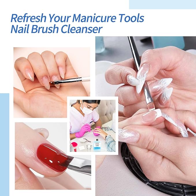 Nail Brush Cleaner - Special for Gel/Nail Art Brushes & Makeup Brush Care, Must-Have for Renewal, 40ml/1.35fl.oz