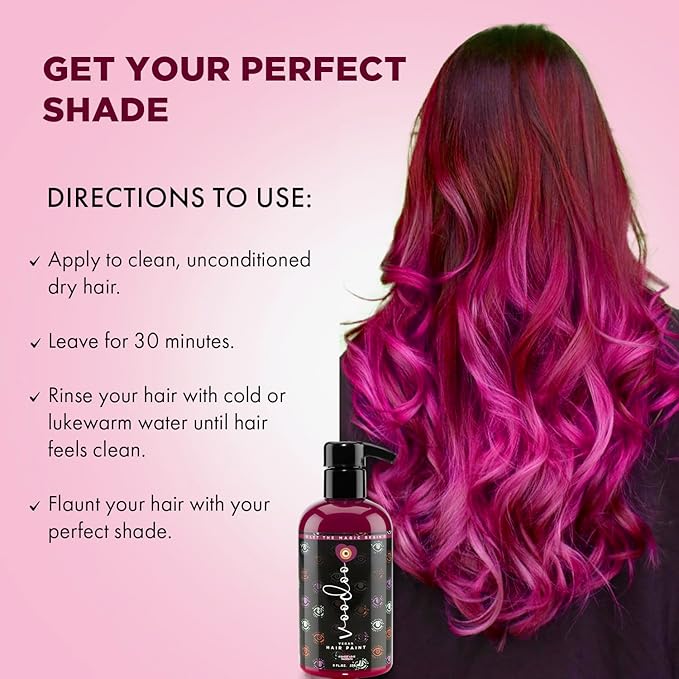MOEHAIR Semi-Permanent Hair Color | Dark Blue Hair Dye 8 Oz | No Ammonia, Sulfate or Paraben | Vegan & Cruelty-Free | Voodoo Serenity Blue Hair Color (Magenta)