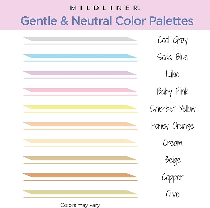 Zebra Pen Mildliner Dual-Tip Highlighters, Chisel and Bullet Tips, Ideal for Bible Highlighting, No Bleed, School Supplies and Teacher Supplies, Assorted Neutral and Gentle Ink Colors, 10-Pack (78701)