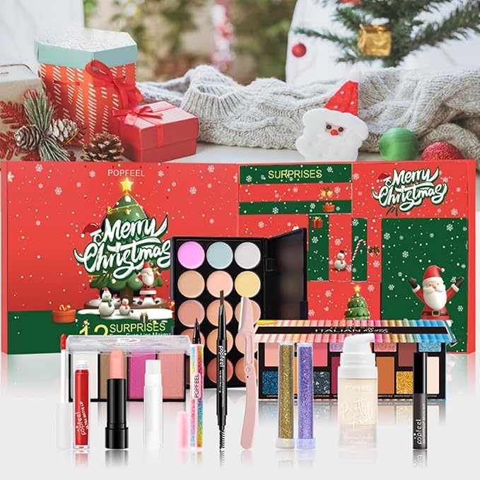 Makeup Set Box, Advent Surprise Assortment Gift with Professional Makeup Products, Cosmetics Set Party Favors for Women Teenager Girls, Vegan & Cruelty-Free
