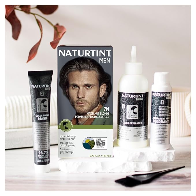 Naturtint Mens Permanent Hair Color for Hair Beard and Mustache (7N Men's Hazelnut Blonde)