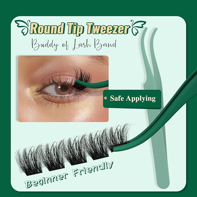 KEYYOU Lash Extension Kit 144pcs Thick Super Soft Lash Clusters,10-18mm D Curl Individual Lashes Kit with Bond and Seal Applicator and Brush Remover Easy to DIY at Home（PC03Kit-D-10-18MIX）