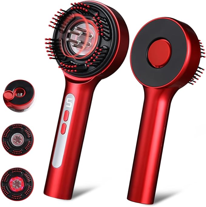 3-in-1 Electric Scalp Massage Comb, Hair Oil Applicator, Five-Level Head Scratching, Soothing and Relaxing to Prevent Hair Loss, Portable Home Massage Comb for Men and Women, Ipx7 Waterproof