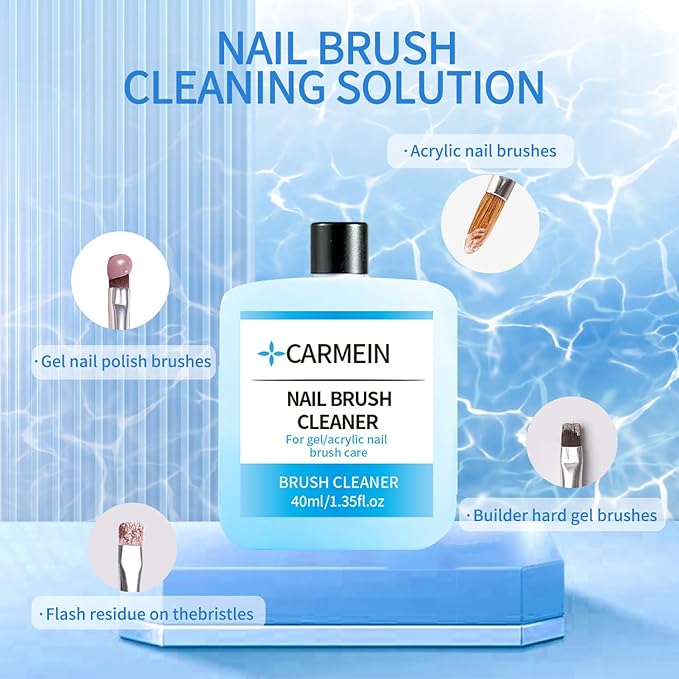Nail Brush Cleaner - Special for Gel/Nail Art Brushes & Makeup Brush Care, Must-Have for Renewal, 40ml/1.35fl.oz