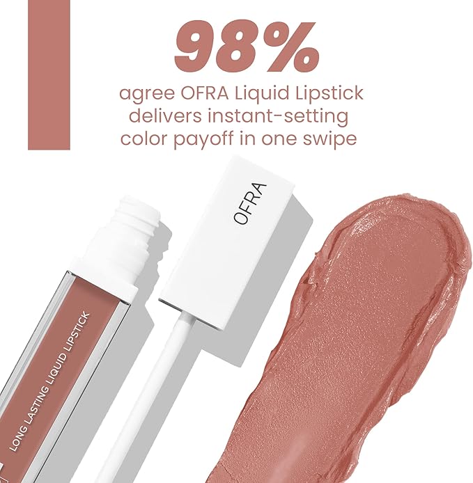 Ofra Long Lasting Liquid Lipstick - Sao Paulo | Nude Matte Lipstick with Peachy Undertones | 8g