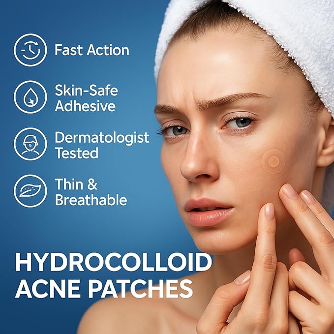 CLEARI Pimple Patches, Invisible 2MM Covers for All Skin Types, Dermatologist Tested,Pore Cleansing, Day & Night, 2 Sizes, 72 Thin Acne Patches for Face and Skin