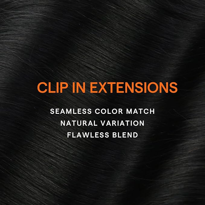 Full Shine Clip in Hair Extensions for Black Women Triple Weft Clip in Extensions Jet Black Hair Extensions Real Human Hair Short Straight Hair 10 Inch 7 Pcs 95 G