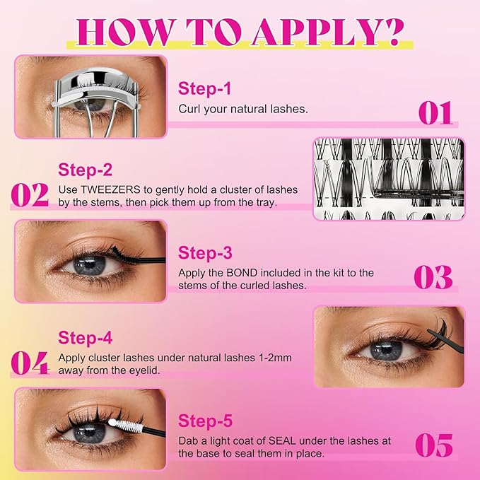 Fairy Lash Clusters 144pcs DIY Wispy Manga Style Natural Look Manga Eyelash Clusters D Curly Cluster Eyelash Extensions Individual Anime Lash Extension with Invisible Thin Band(8-16mm-Mixed)