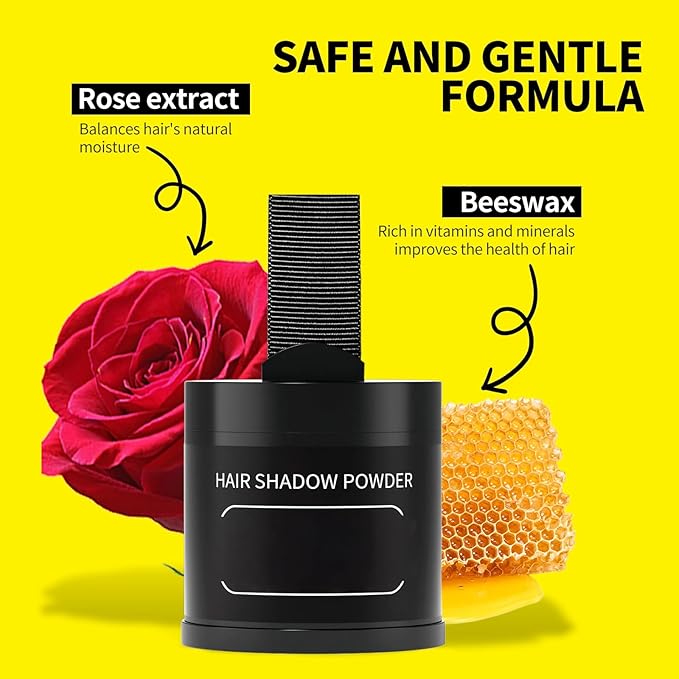 Gowwim Root Touch up Powder, Instantly Gray Hair Cover up Hairline Powder for Women & Men Waterproof and Sweatproof Root Cover Up Long-Lasting for Thinning & Loss Hair (Dark Brown, 10g)