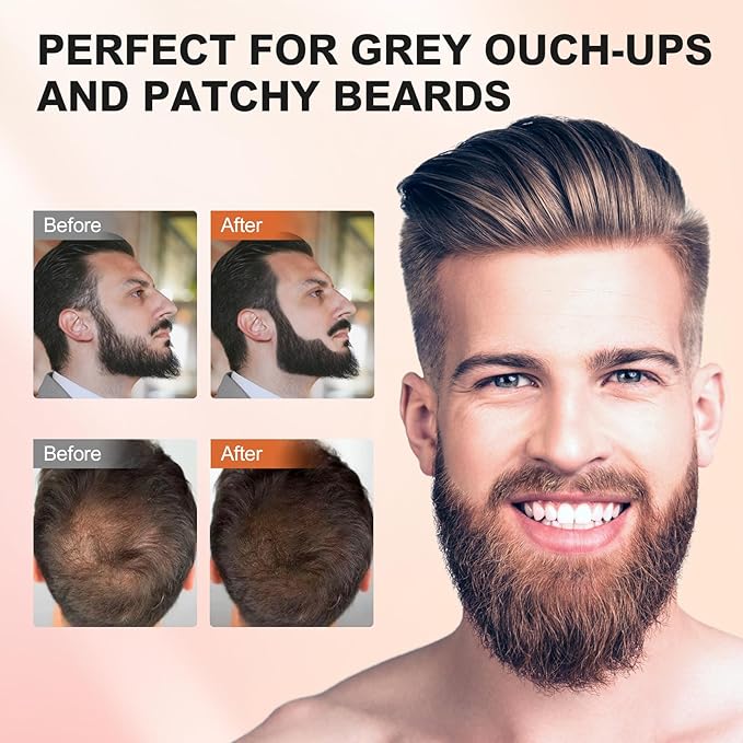 Root Touch Up Hairline Powder for Women Eyebrows, Men's Beard Line, and Bald Spots - Instant Brown Cover for Hair Gaps and Shadows