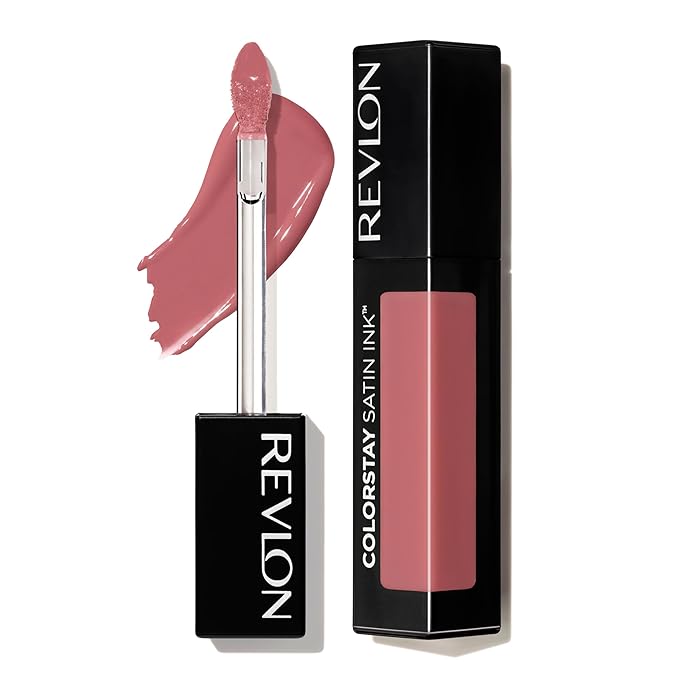 REVLON ColorStay Satin Ink Crown Jewels Liquid Lipstick, Longlasting & Waterproof Lipcolor, Moisturizing Creamy Formula Infused with Black Currant Seed Oil, 037 Majestic Rose, 0.17 fl oz.