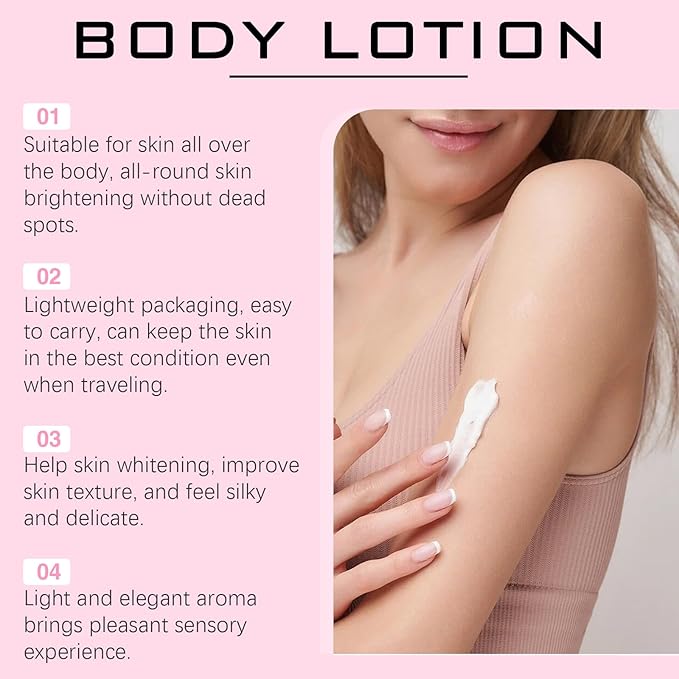 2PCS Glutathione 50x Tone Up Body Lotion, Glutathione Body Cream, Moisturizing and Soft Skin Body Lotion for Women and All Skin Types