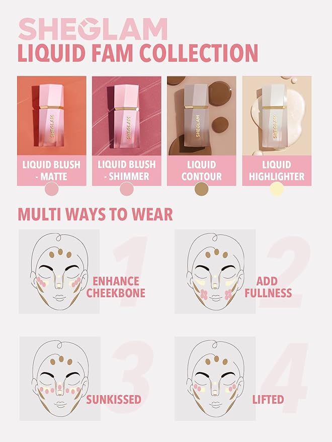 SHEGLAM Color Bloom Liquid Blush Makeup for Cheeks Matte Finish - Petal Talk