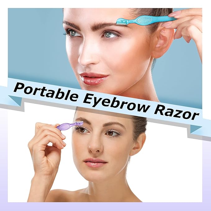 Honoson 16 Pcs Eyebrow Razor for Women Small Face Razors Shaver Trimmer Facial Hair Removal Eyebrow Shaper with Stainless Steel Blade Safety Cover for Peach Fuzz Lip Dermaplaning Tool, 4 Colors