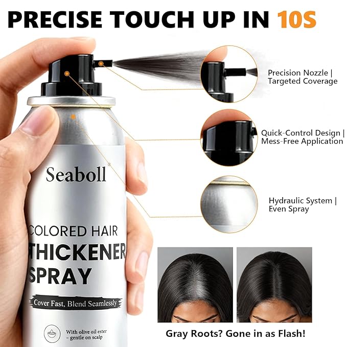 Root Touch Up Hair Color Spray – 4oz, Sweat-Resistant & Natural, Instant Gray Hair Cover Up, Temporary Root Concealer Spray for Roots, Hairline & Scalp– Dark Brown – Women & Men