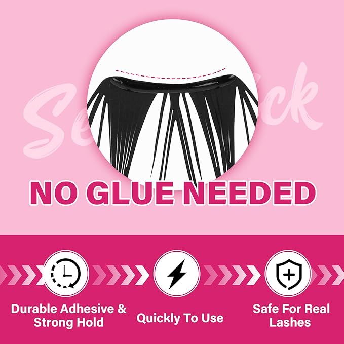 PRO Self Adhesive False Eyelashes,Lash Clusters No Glue Needed Pre Glued No Remover,1 applicator,Easy to Apply, Curved-Thin Band Reusable Cluster Lashes(Sunflower-D-10-16mix)