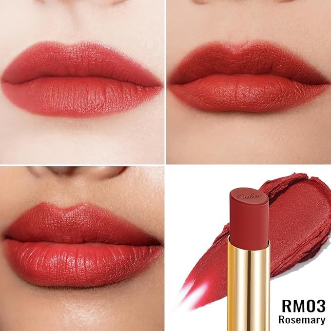 Oulac Red Matte Lipsticks for Women, Silky Velvet Matte Lipstick, Soft Smooth Texture, High Impact Lip Color, Not Dry Lightweight Formula Infused with Vitamin E, Vegan&Cruelty Free RM03
